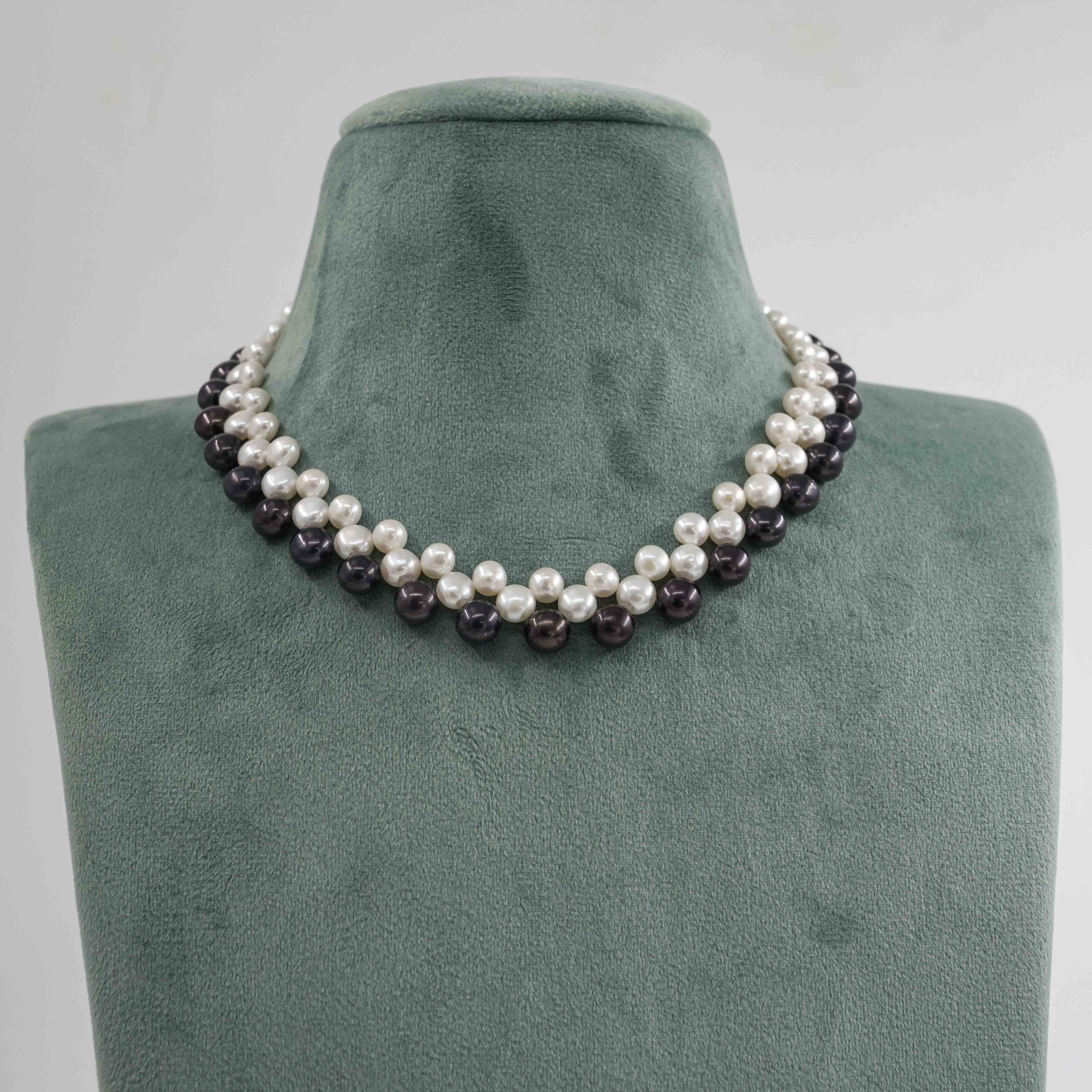 The Pearl Atelier by Kabra Pearls - Button Pearl Shaded Necklace